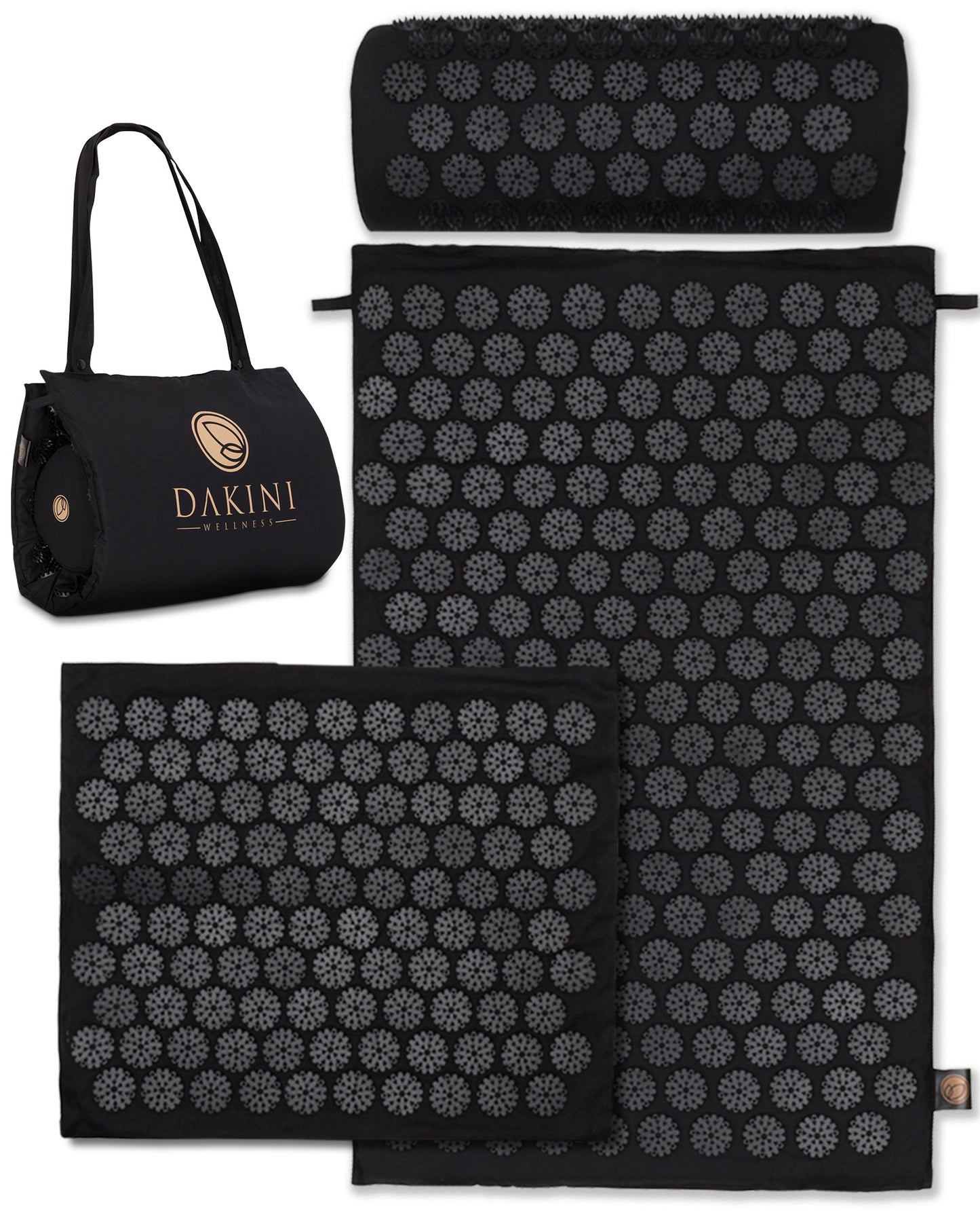 Dakini Wellness Acupressure Set Black - Mat, Pillow and Mini Mat