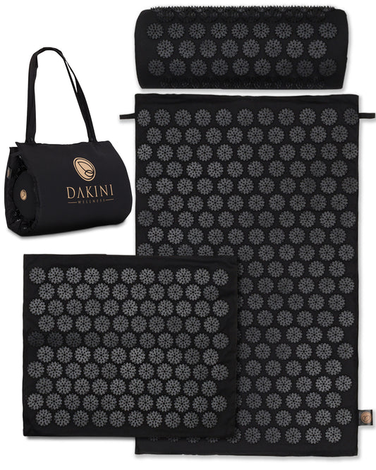 Dakini Wellness Acupressure Set Black - Mat, Pillow and Mini Mat