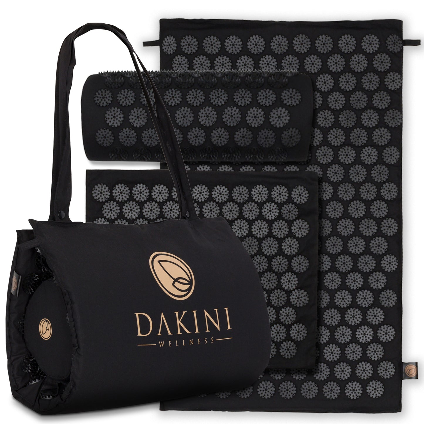 Dakini Wellness Acupressure Set Black - Mat, Pillow and Mini Mat