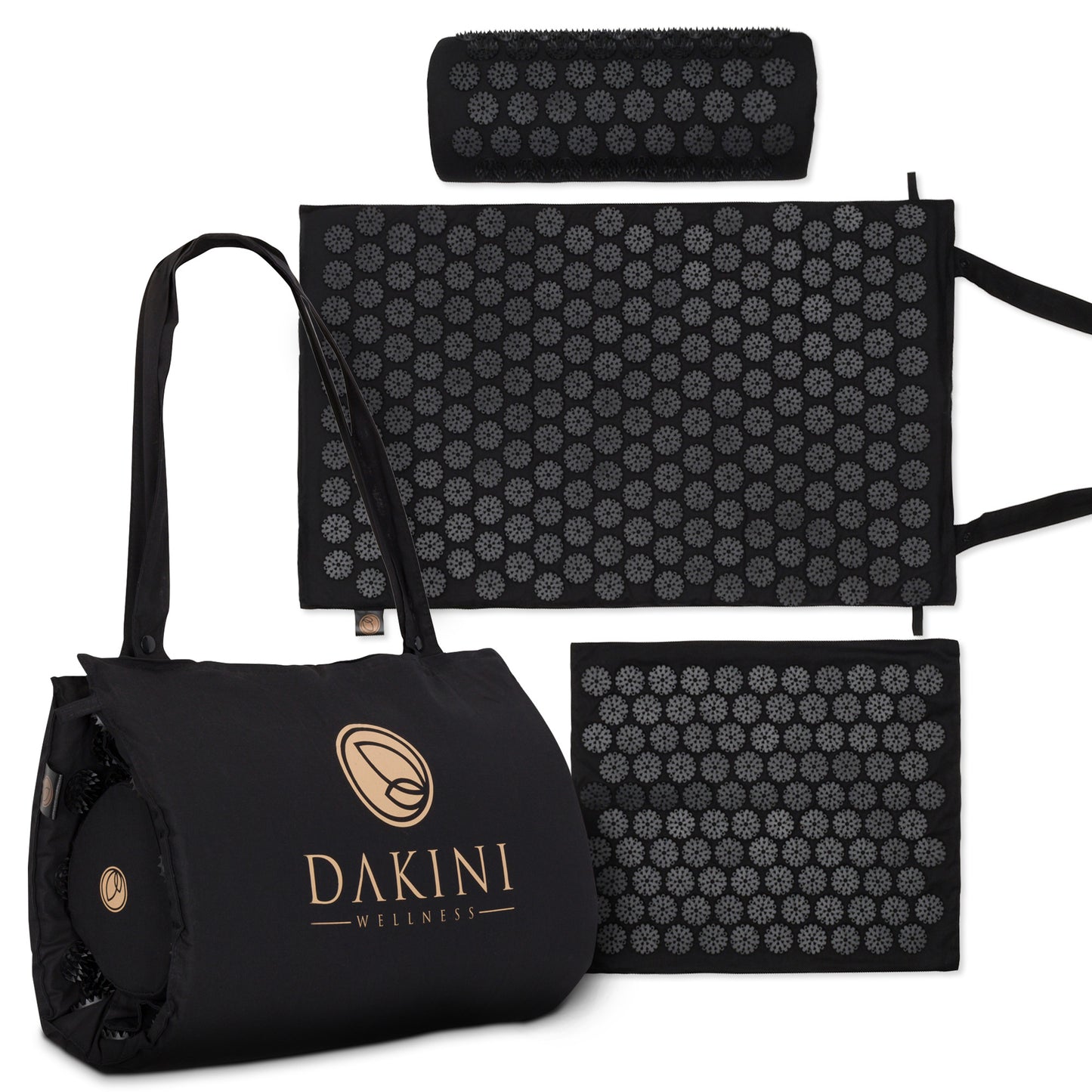 Dakini Wellness Acupressure Set Black - Mat, Pillow and Mini Mat