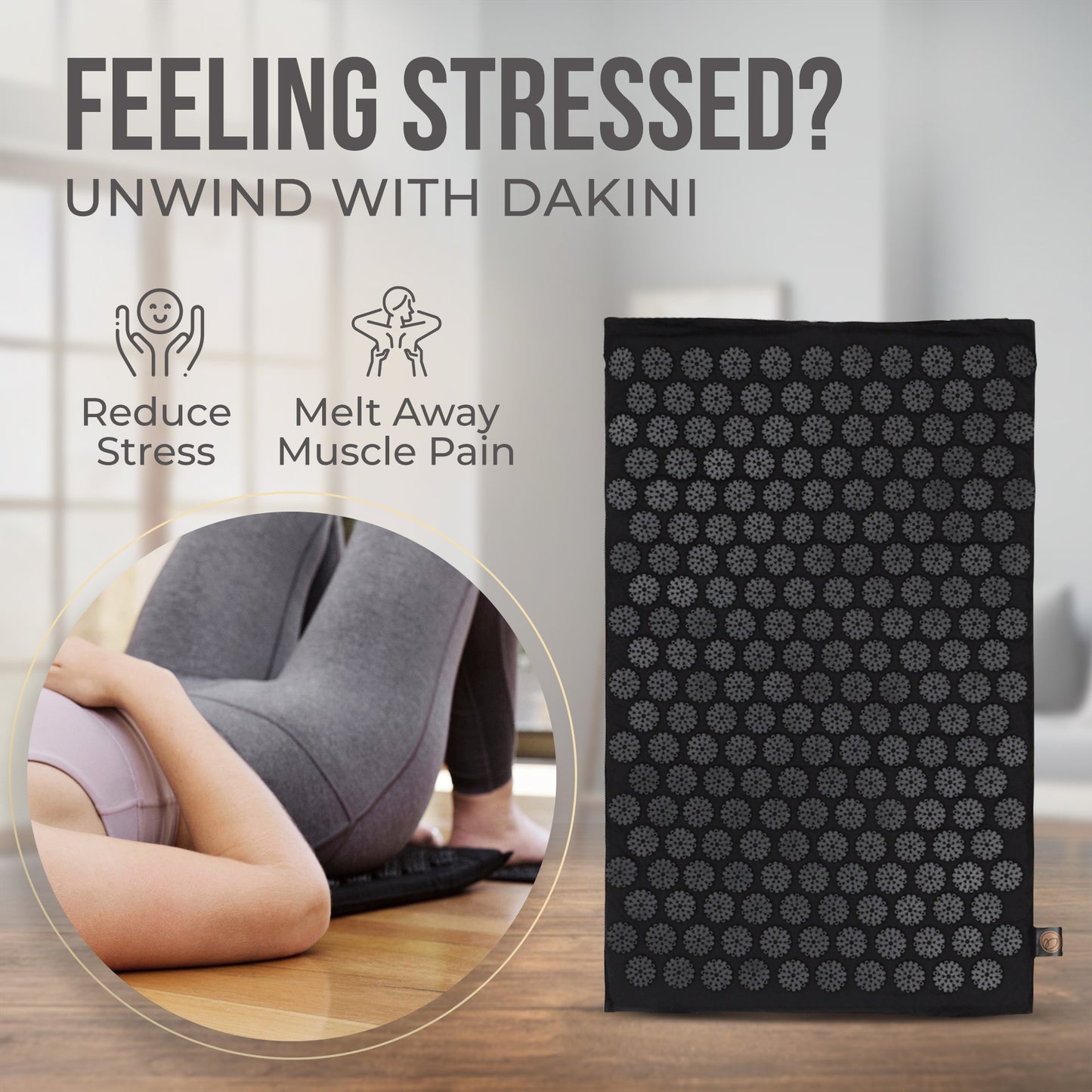 Dakini Wellness Acupressure Set Black - Mat, Pillow and Mini Mat